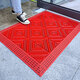 奢帝室外地墊進(jìn)門(mén)墊酒店大門(mén)口入戶(hù)外拼接防滑腳墊臺階塑料防水防曬 三刷紅色（升級加密） 90*150CM（四周含邊+送安裝錘）