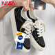 NASA XVVX官方聯(lián)名情侶帆布鞋男女同款百搭韓版學(xué)生低幫板鞋平底休閑潮鞋子 黑色 43 男