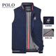 Royal Queen's Polo Team2022馬甲男立領(lǐng)休閑寬松馬夾秋款背心POLO坎肩無(wú)袖夾克外套潮 T5007 12 藏青 180/XL