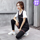 瑜伽服女套裝春夏季新款時(shí)尚簡(jiǎn)約跑步運動(dòng)廣場(chǎng)寬松大碼健身服五件套 白襯衫黑馬甲 L