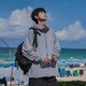 迪伽達 防曬衣服男士春夏季新款紫外線夾克冰絲旅游外套速干情侶連帽女 QYRJ- G127淺灰色 XL