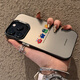 鹿途者 DEERWALK可愛情侶小怪獸適用蘋果15promax手機殼iPhone14鐳射13新款12pro網(wǎng)紅小眾11磨砂簡約全包防摔硬殼 灰黑色-聯(lián)排怪獸 iPhone 13