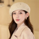 香雪羽秀羊毛貝雷帽女士秋冬季2025新款畫(huà)家帽時(shí)尚百搭八角帽女法式帽子女 米白色 均碼