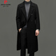 皮爾卡丹（pierre cardin）羊絨大衣男長(cháng)款過(guò)膝含羊絨羊毛秋冬季西裝領(lǐng)風(fēng)衣羊毛呢子外套男 黑色 (羊毛) 180/2XL 155-175斤