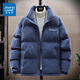 真維斯（Jeanswest）華夫格棉服男秋冬季燈芯絨棉衣外套男裝加厚保暖棉襖冬裝 JD2001 藍色 2XL