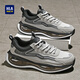 海瀾之家男鞋春秋運動(dòng)鞋男2026新款軟底老爹鞋男休閑鞋子男增高氣墊旅游鞋 白灰 40