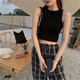 歐倫黛橄夏小背心女吊帶背心外穿甜辣黑色打底小背心女內搭夏外穿 黑色 均碼 80-125斤
