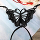 婉陶蝴蝶結女后背交叉肩帶內衣文胸隱身肩帶防滑扣色可選內衣美背肩帶 鏤空蝴蝶-新黑色