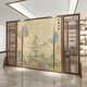 新中式屏風(fēng)隔斷客廳進(jìn)門(mén)遮擋辦公室酒店茶室玄關(guān)山水實(shí)木格柵座屏 左右鏤空 樟子松 200*180CM 整裝