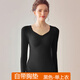 貓人帶胸墊保暖內衣女白色羊毛打底衫外穿內搭美體塑形蠶絲秋衣冬秋褲 灰黑色（單衣） M (推薦體重：85-95斤）
