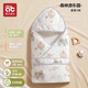 愛(ài)貝迪拉（AIBEDILA）包被嬰兒睡袋初生春夏四季產(chǎn)房抱被新生兒輕薄款棉包單巾秋冬被子 盛夏-4層（森林游樂(lè )園）天然竹棉&7A抗菌