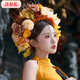 出極老鳳凰老鳳凰金店款漢服寫(xiě)發(fā)飾簪花頭飾女超仙古風(fēng)絹花仿花手工發(fā) 新款泉州簪花二十五
