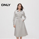 ONLY秋季時(shí)尚復古修身A字中長(cháng)款長(cháng)袖連衣裙女|124307062 A41 云雨灰色 L 170/88A
