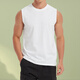 蒙斯朗瑞純棉t恤男夏美式無(wú)袖T恤寬松訓練健身運動(dòng)坎袖背心男寬肩純色打底 白色 2XL(建議150-170斤)