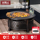 火牧人（Meritcook）圍爐煮茶家用燒烤爐室內(nèi)烤火盆戶外取暖爐炭火爐桌碳爐烤爐烤火爐 【京倉發(fā)貨】軒轅臺烤爐