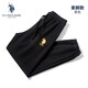U.S. POLO ASSN.US保羅休閑褲男褲夏季新款束腳運動(dòng)褲男寬松透氣衛褲男士褲子男 黑色（束腳款） XL （135-150斤）