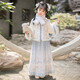 安妮優(yōu)兒漢服女童冬季馬面裙套裝冬款新年兒童唐裝拜年服 藍色套裝 110