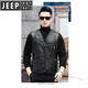 JEEP SPIRIT皮馬甲男真皮冬季中老年保暖內(nèi)穿背心原生態(tài)皮毛一體真羊毛皮馬夾 黑色 XL120斤