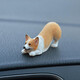 波帝卡斯迷你柯基車(chē)載擺件汽車(chē)內飾車(chē)內飾品可愛(ài)小擺飾狗狗仿真辦公桌桌面 黃色翹臀