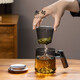 三旬玻璃茶杯茶水分離杯子男士辦公室大容量帶蓋過濾泡茶水杯 遠(yuǎn)山(青純)玻璃茶杯【胡桃木】