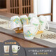 集雅斯家用陶瓷茶杯待客水杯套裝客廳帶把手杯子泡茶喝水青花瓷陶瓷杯 錦繡山水6杯(送竹杯架) 無(wú)