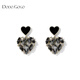 DODOGOGODODOGOGO黑色愛(ài)心耳環(huán)輕奢氣質(zhì)耳夾小眾設計感耳飾高級耳釘 黑色-耳環(huán)