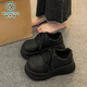 啄木鳥(niǎo)英倫風(fēng)小皮鞋女2026秋季新款女士松糕厚底樂(lè )福鞋運動(dòng)百搭休閑女鞋 黑 色 39 標準碼數