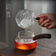 初雪 公道杯加茶漏三件套裝側把公杯茶濾玻璃分茶器茶海錘紋功夫茶具 七星公杯+慕白茶慮+茶托