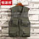 恒源祥夏季薄款網(wǎng)眼馬甲純棉登山休閑速干多口袋功能攝影釣魚(yú)背心坎肩男 【純棉款】軍綠色 XL (適合120-140斤