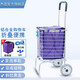 杰適折疊鋁合金購物車買菜車便攜爬樓小拖車手拉車?yán)先思矣帽銛y小推車 2輪普通款裸車+紫色禮包