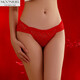 Moonriel夢(mèng)瑞爾3條禮盒裝本命年大紅女士?jì)妊潈纫d棉質(zhì) 性感蕾絲低腰三角褲 i818款一：紅色+紅色+紅色 3條 XL 建議111-131斤