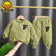 G.DUCKKIDS嬰兒冬裝棉衣套裝加厚男0-2歲兩件套衣服秋冬季外出服 綠色 73cm建議6-9個(gè)月