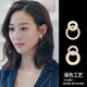 清風(fēng)唁圓圈幾何耳釘女韓國高級感禮物流行時(shí)尚簡(jiǎn)約個(gè)性圓片耳飾 金色