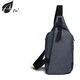cai大容量單肩包多功能手機包 男士便攜收納胸包 防潑水大容量斜挎包 藍灰 大款(可裝9.7英寸ipad 4)