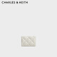 CHARLES&KEITH柔軟菱格多卡位短款錢(qián)包女生日禮物CK6-50770524-2 White白色 XXS