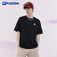 FILA FUSION斐樂潮牌情侶款針織短袖衫夏時尚休閑百搭純棉T恤