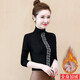 KANJOOP加絨打底衫女長(cháng)袖半高領(lǐng)女新款保暖加厚衣T恤洋氣內搭蕾絲上衣 黑色加絨 3XL【建議130-145斤】