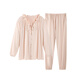 歌美姿莫代爾月子服春夏產(chǎn)后孕婦產(chǎn)前睡衣套裝家居服哺乳長(zhǎng)袖花邊 粉茶花 L