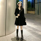 閃動(dòng)少女（SHANDONGSHAONV）女裝法式赫本風(fēng)黑色絲絨連衣裙2024新款收腰顯瘦內搭女 黑色【短款】 L【建議105-120斤】