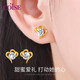 COISE黃金耳釘女18K金耳飾簡約心形耳環(huán)時尚飾品生日禮物送老婆 18K黃金耳釘 一對 配送K金耳塞