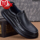 壹讀加寬頭大腳骨腳寬腳肥腳男士加肥加大碼皮鞋真眞皮士皮耐磨軟底一 黑色 真皮內里款 42