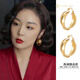 CHOMELTINEE金色耳環(huán)女高級感韓國情人節生日禮物時(shí)尚百搭大臉適合的耳飾 金色耳環(huán)