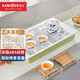 金灶（KAMJOVE） 金灶創(chuàng  )意雙層塑料茶盤(pán)瀝水長(cháng)方形茶托盤(pán)功夫茶具套裝家用簡(jiǎn)約 淡綠色