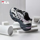 FILA 斐樂女鞋魚刺2代老爹鞋反光休閑鞋時尚復(fù)古厚底增高鞋運(yùn)動鞋女 黑/南極灰-BA 39