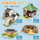 kankeirr特色民居紙質(zhì)拼裝模型建筑3D立體拼圖diy手工減壓DIY紀(jì)念玩具 陜西+福建+江南+傣族/四大特色民