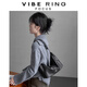 VIBE RING高階松弛感腋下包2024秋冬新款進(jìn)口植鞣羊皮軟皮單肩包休閑斜挎包 黑色 中包