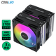 COOLLEO酷里奧 B60T V2炫彩CPU散熱器雙風(fēng)扇風(fēng)冷散熱器6熱管鏡面銅底風(fēng)扇1700 倚天B60T V2幻彩版 無加配