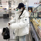 紫蒙羽絨棉服女2024新款短款學(xué)生外套冬季高中初中女生棉衣羽棉襖絨服 韓版加厚米白色 均碼 （可備注碼數）