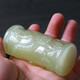 藝沁軒龍柱手把件蘇工精雕竹節(jié)蝙蝠龍青白玉祝福貓眼玉手玩件附證書 龍柱