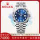 【二手99新】勞力士（ROLEX）日志型16014自動(dòng)機(jī)械表男表日期顯示外圈后鑲鉆男士二手奢侈品腕表 36MM表徑藍(lán)盤大鉆